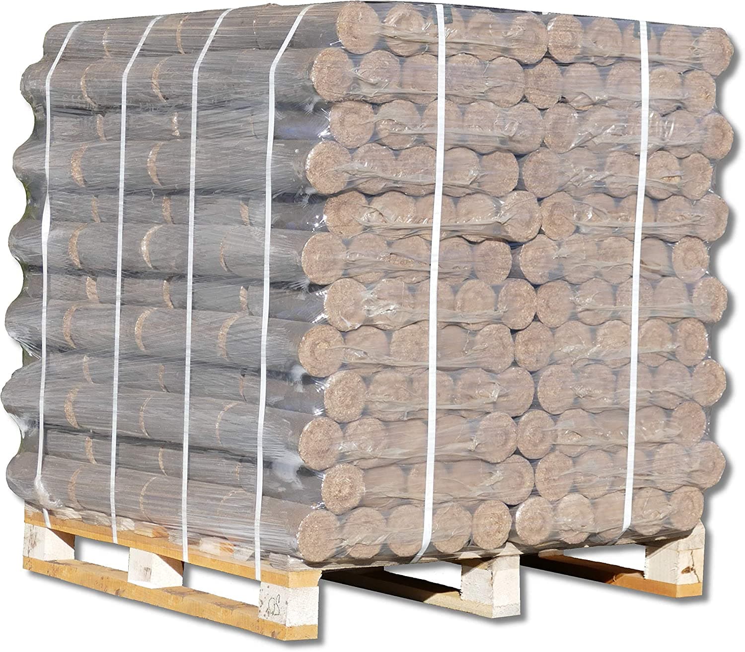 Holzbriketts PREMIUM Hartholz rund 96x10kg Briketts, 960kg Palette